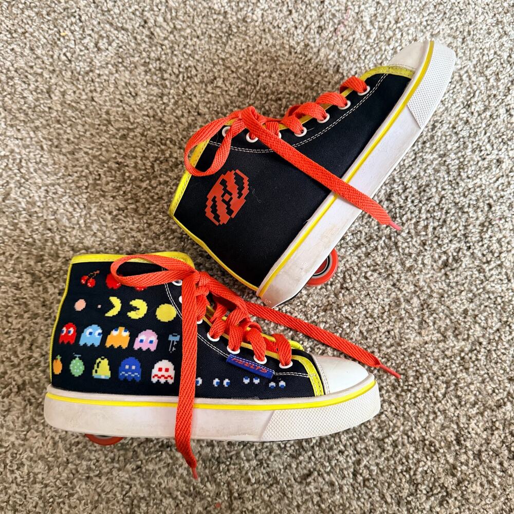 Heelys Hustle Pacman High Top Wheels Skate Sneaker Shoes Youth Size 2